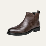 The Etna Rosso Men’s Classic Genuine Leather Ankle Shoes