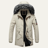The Ragusa Men's Winter Warm Detachable Fur Hooded Jacket