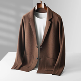 The Huntley Men's Soft Suit Collar Merino Wool Knit Cardigan