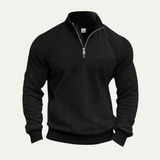 The Willowridge Men's Warm Jacquard Pattern Half Zip Knit Sweater