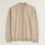 The Maplecrest Men's Merino  Mock Neck Cashmere Zip Up Cardigan