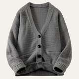 The Savona Men’s Button Up Casual Loose Fit V Neck Knit Cardigan
