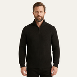 The Brighton Men's Merino Wool Sweater - Half Zip Knitted Pullover