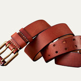 The Lancaster Belt – Double-Pin Vintage Leather Design