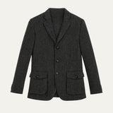The Ortisei Men's TweedSingle Breasted Business Blazer Suit - Dark Grey