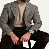 The Belgravia Men’s Houndstooth Classic Slim Fit Checked Blazer