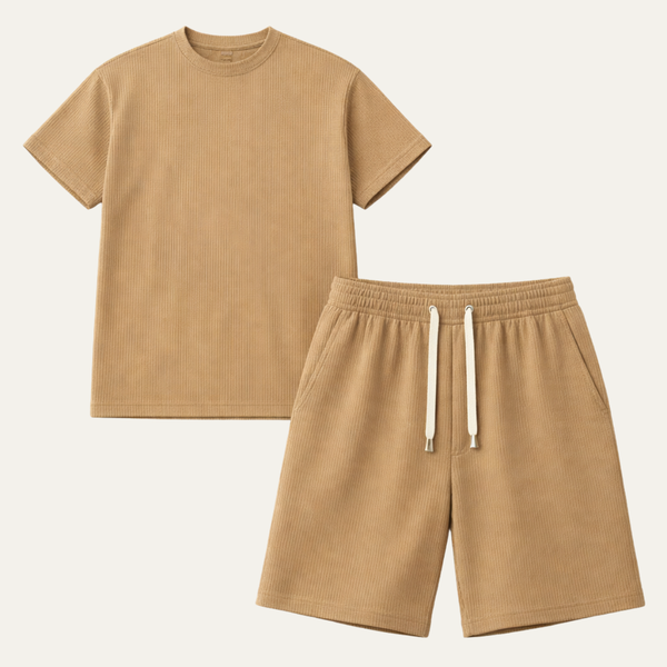 The Parma Men’s Summer Jacquard Set – T-Shirt and Shorts
