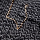 The Braga Men’s Tweed Pocket Suit Vest with Chain