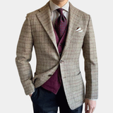 The Hartford Men’s Cotton Half Zip Ribbed Knit Sweater with Stand Collar