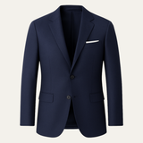 The Bellano Men’s Navy Blue Blazer Suit Set – Two Piece Notch Lapel Slim Fit Blazer with White Pants