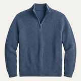 The Brighton Men's Merino Wool Sweater - Half Zip Knitted Pullover