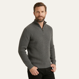 The Brighton Men's Merino Wool Sweater - Half Zip Knitted Pullover