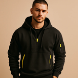 The Ridgefield Men’s Casual Half Zip Hoodie Sweater with Zipper Pockets