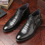 The Barbaresco Men’s Pointed Toe Leather Ankle Boots