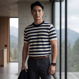 The Porto Cesareo Men’s Striped Cashmere Knit T-Shirt