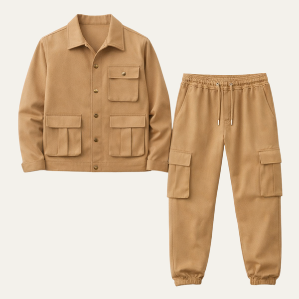 The Mantova Men’s Trendy Utility Cargo Set – Jacket and Pants