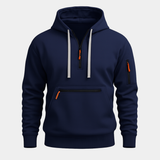 The Belluno Men’s Hooded Soft Lining Zip Jacket with Front Pocket