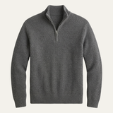 The Brighton Men's Merino Wool Sweater - Half Zip Knitted Pullover
