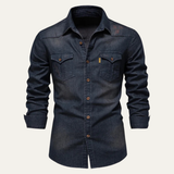 The Roseland Men’s Trendy Slim Fit  Stand Collar Cotton Shirt