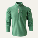 The Kingsport Men’s Thick Waffle Knit Fleece Half Zip Sweater