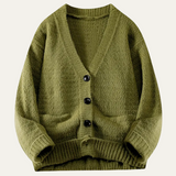 The Elston Men's V Neck Knit Button Up Cardigan