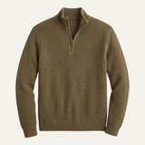 The Brighton Men's Merino Wool Sweater - Half Zip Knitted Pullover