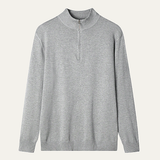 The Brookline Ridge Men's Classic Mock Neck Half Zip Cashmere Sweater