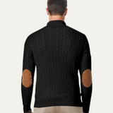 The Stamford Men's Cable Knit Collar Stand Sweater
