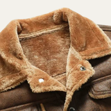The Breuil Men’s Winter Shearling Biker Leather Jacket