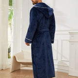 The Greenwich Men's Hooded Long Bathrobe with Belt