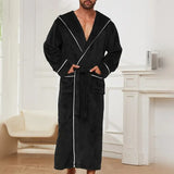 The Greenwich Men's Hooded Long Bathrobe with Belt