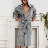 The Greenwich Men's Hooded Long Bathrobe with Belt