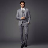 The Trebbiano Men’s 3 Piece Suit – Elegant Slim Fit Formal Tuxedo Set