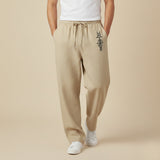 The Brookridge Men’s Trendy Relaxed Fit Linen Wide Leg Drawstring Pants