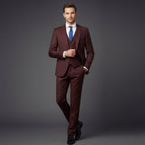 The Trebbiano Men’s 3 Piece Suit – Elegant Slim Fit Formal Tuxedo Set